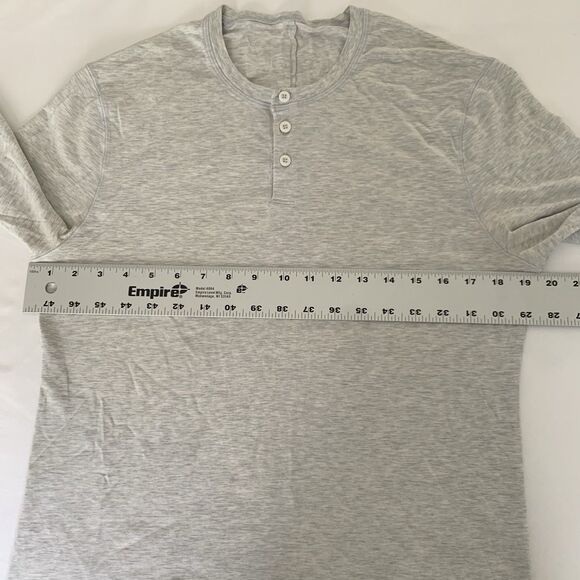 Lululemon Henley Shirt Men M Light Gray Basic Long Sleeve Classic Casual Preppy - Picture 4 of 6
